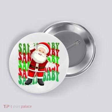 Santa Baby Retro Holiday Festive Cute Button