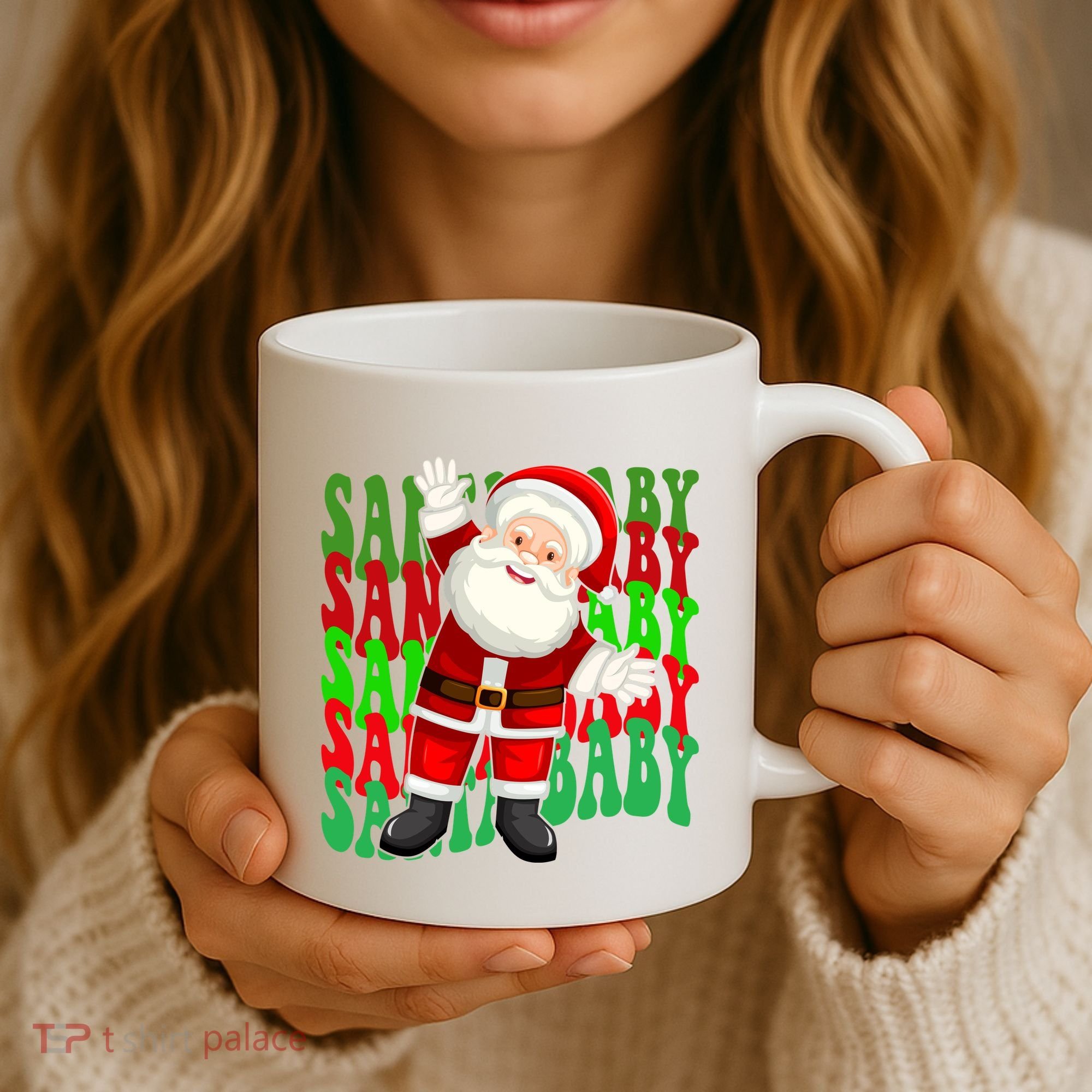 Santa Baby Retro Holiday Festive Cute Coffee Mug