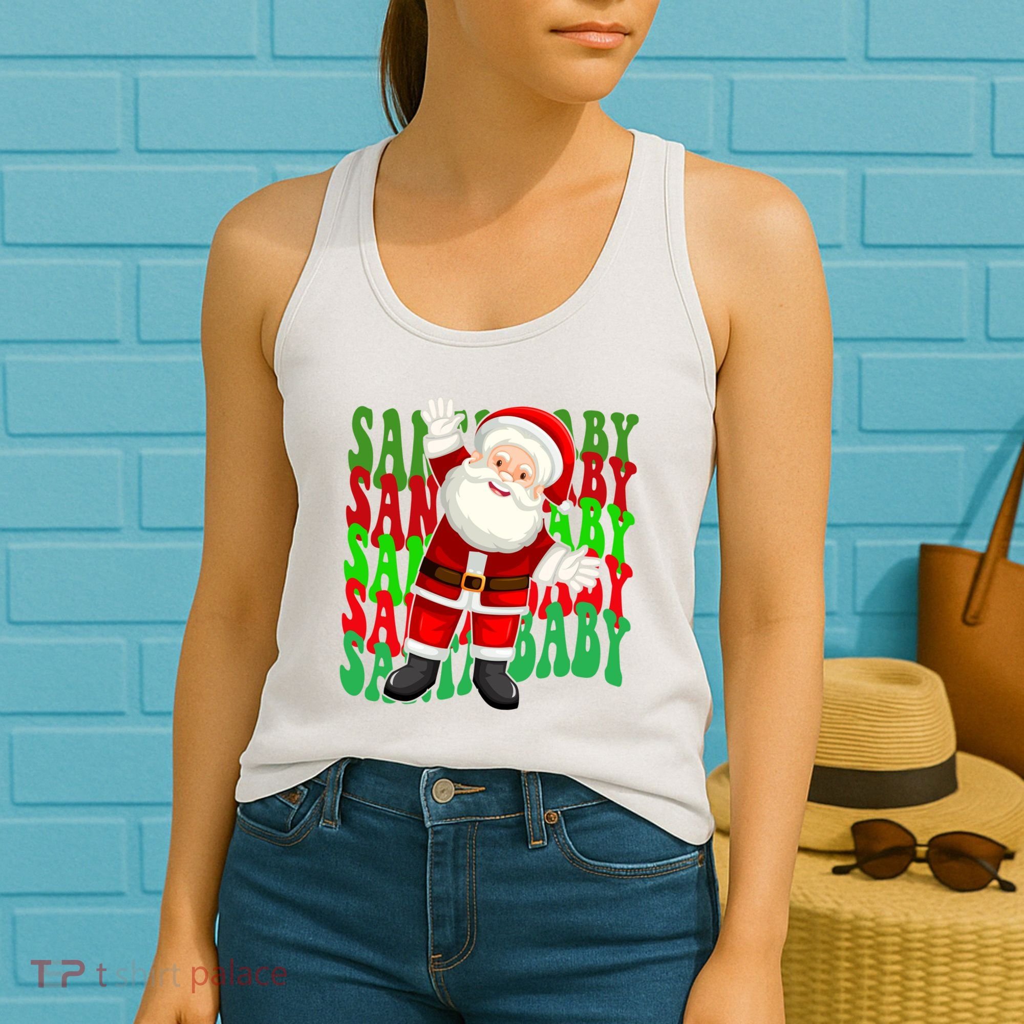 Santa Baby Retro Holiday Festive Cute Women's Tank Top