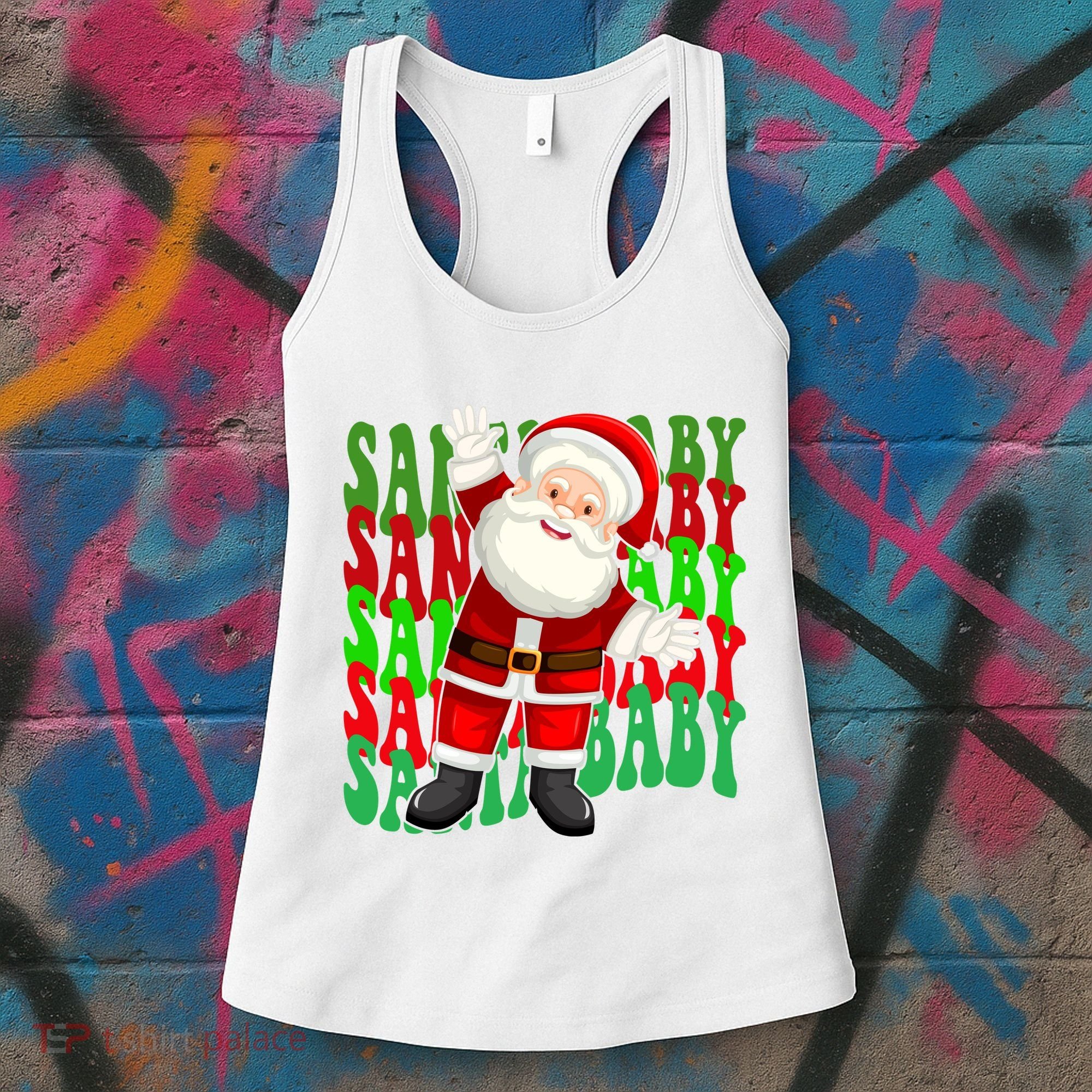 Santa Baby Retro Holiday Festive Cute Women's Tank Top