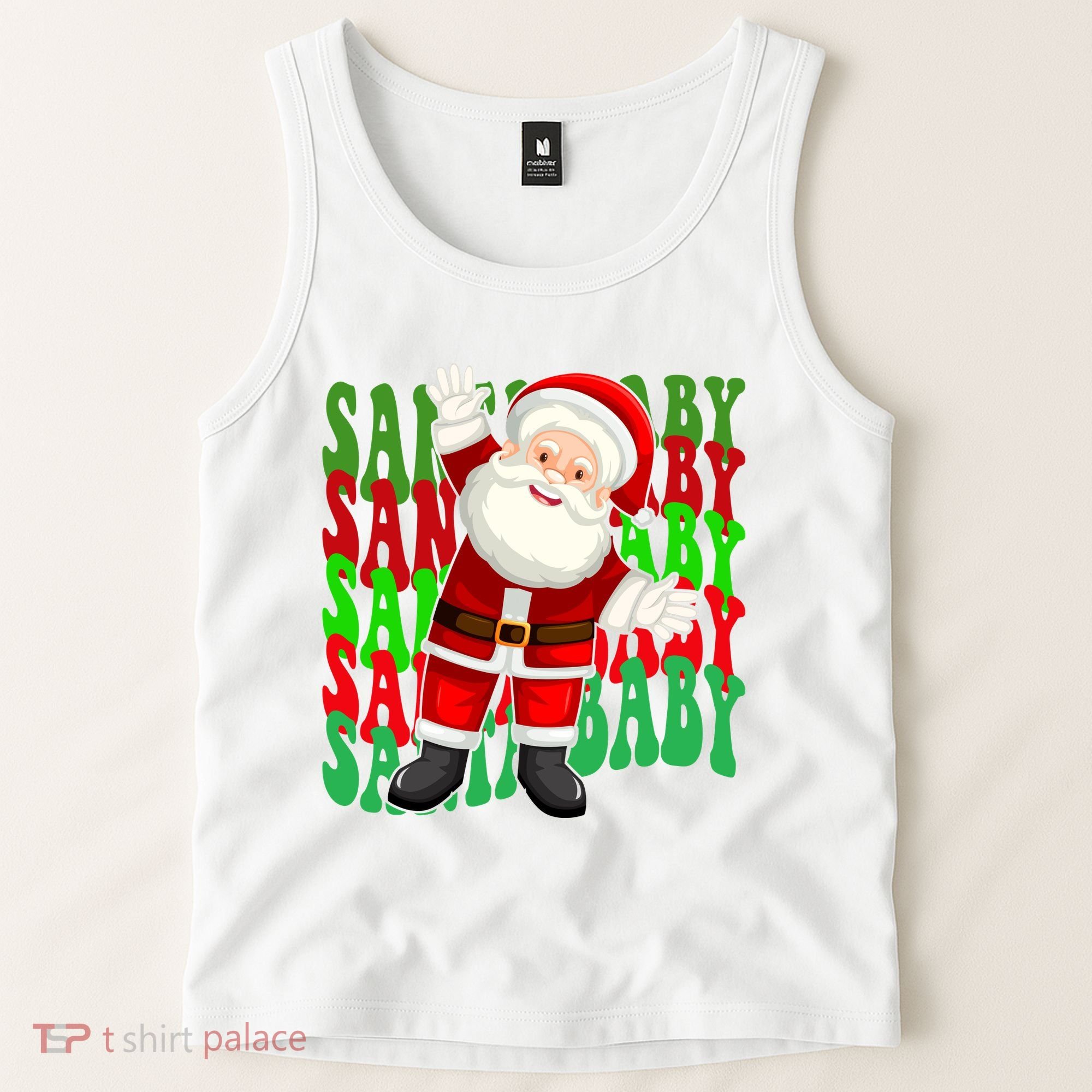 Santa Baby Retro Holiday Festive Cute Tank Top