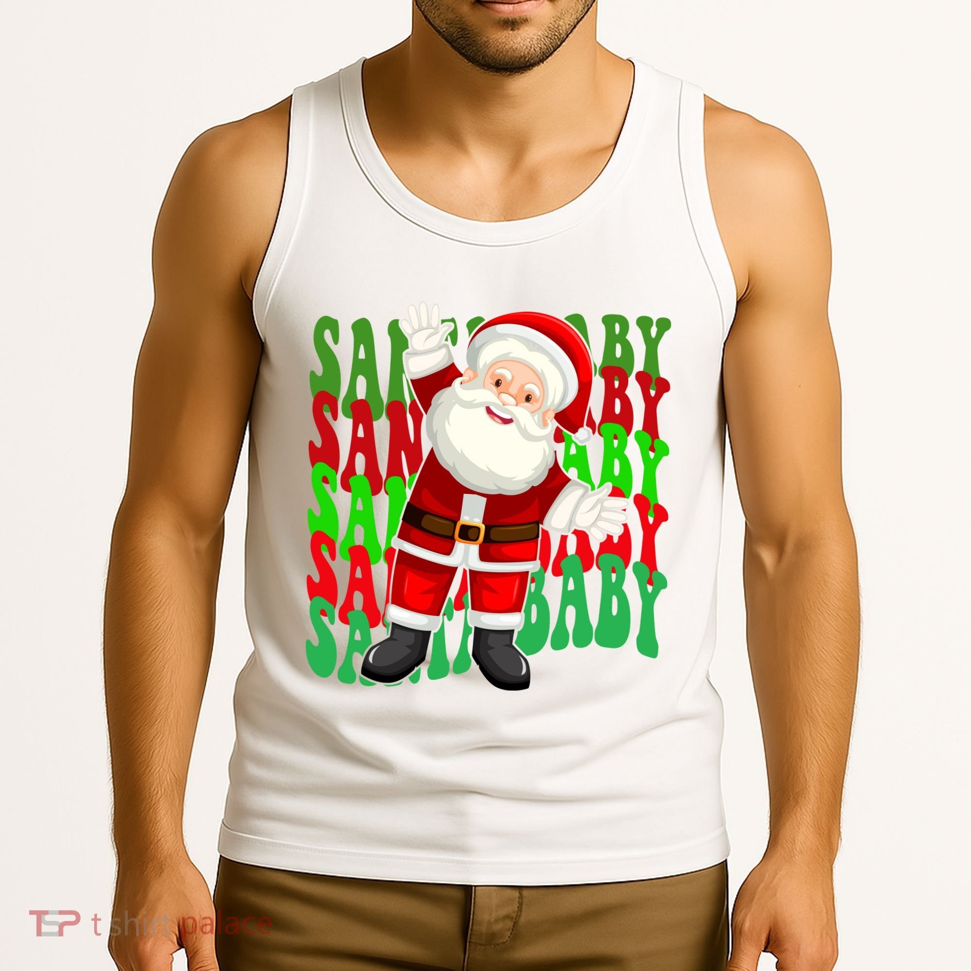 Santa Baby Retro Holiday Festive Cute Tank Top