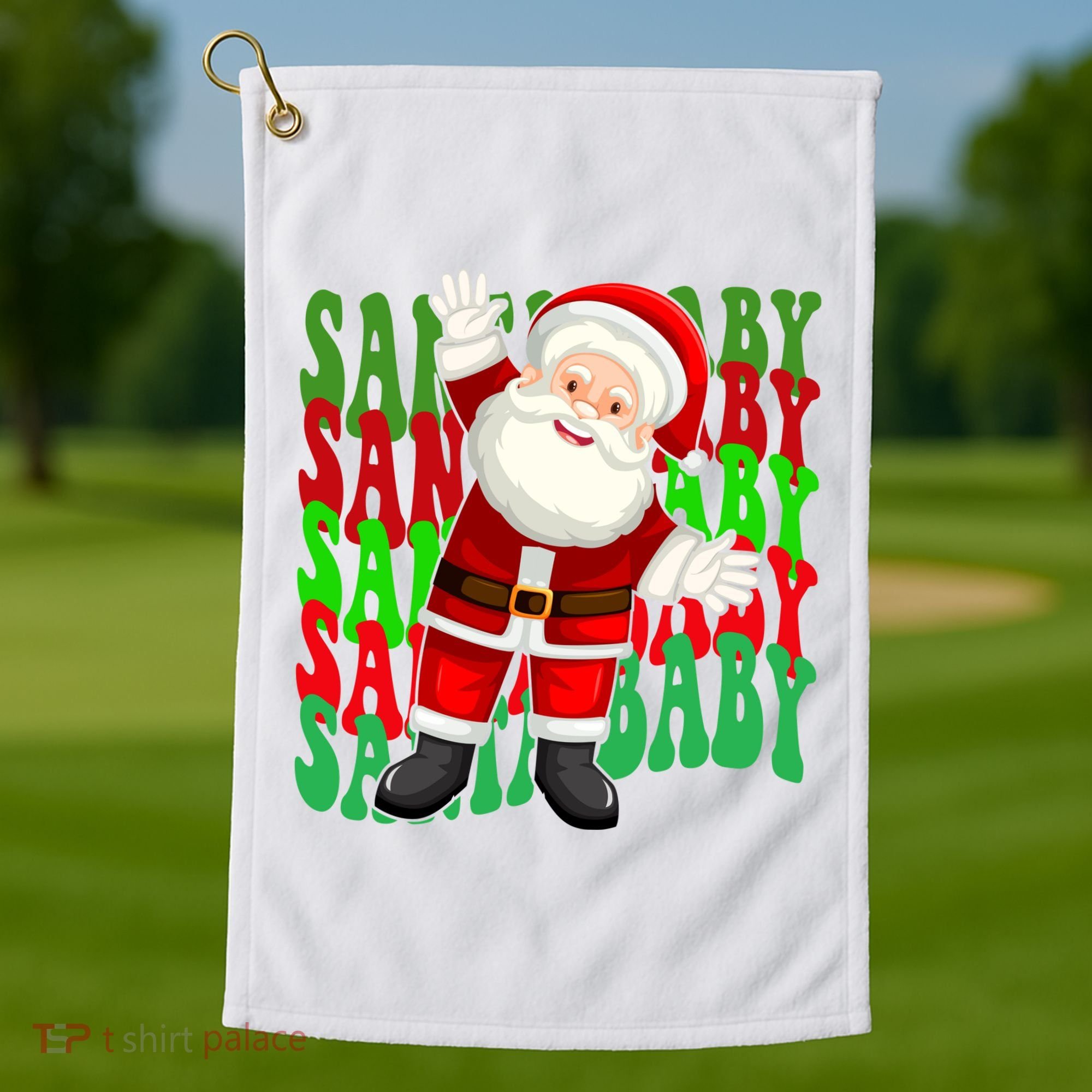 Santa Baby Retro Holiday Festive Cute Golf Towel