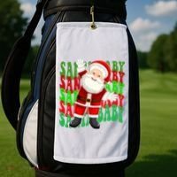 Santa Baby Retro Holiday Festive Cute Golf Towel thumb 2