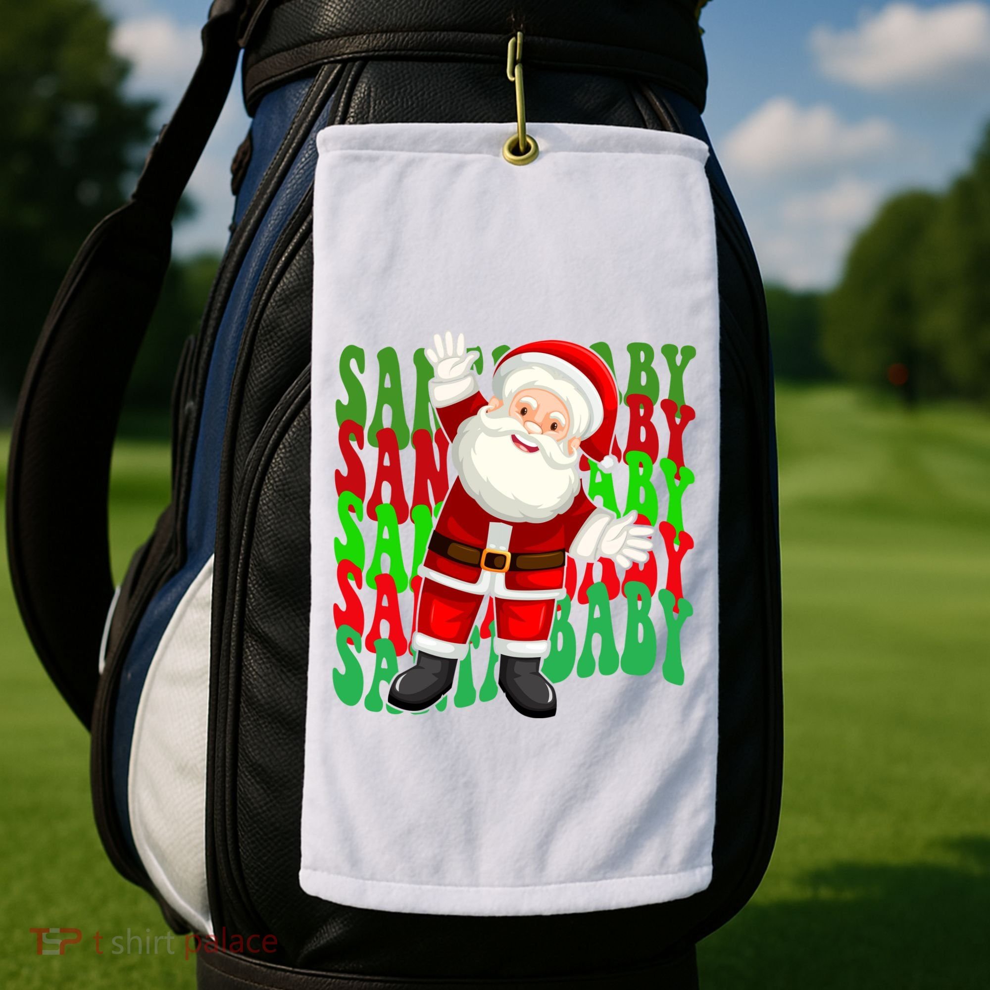 Santa Baby Retro Holiday Festive Cute Golf Towel