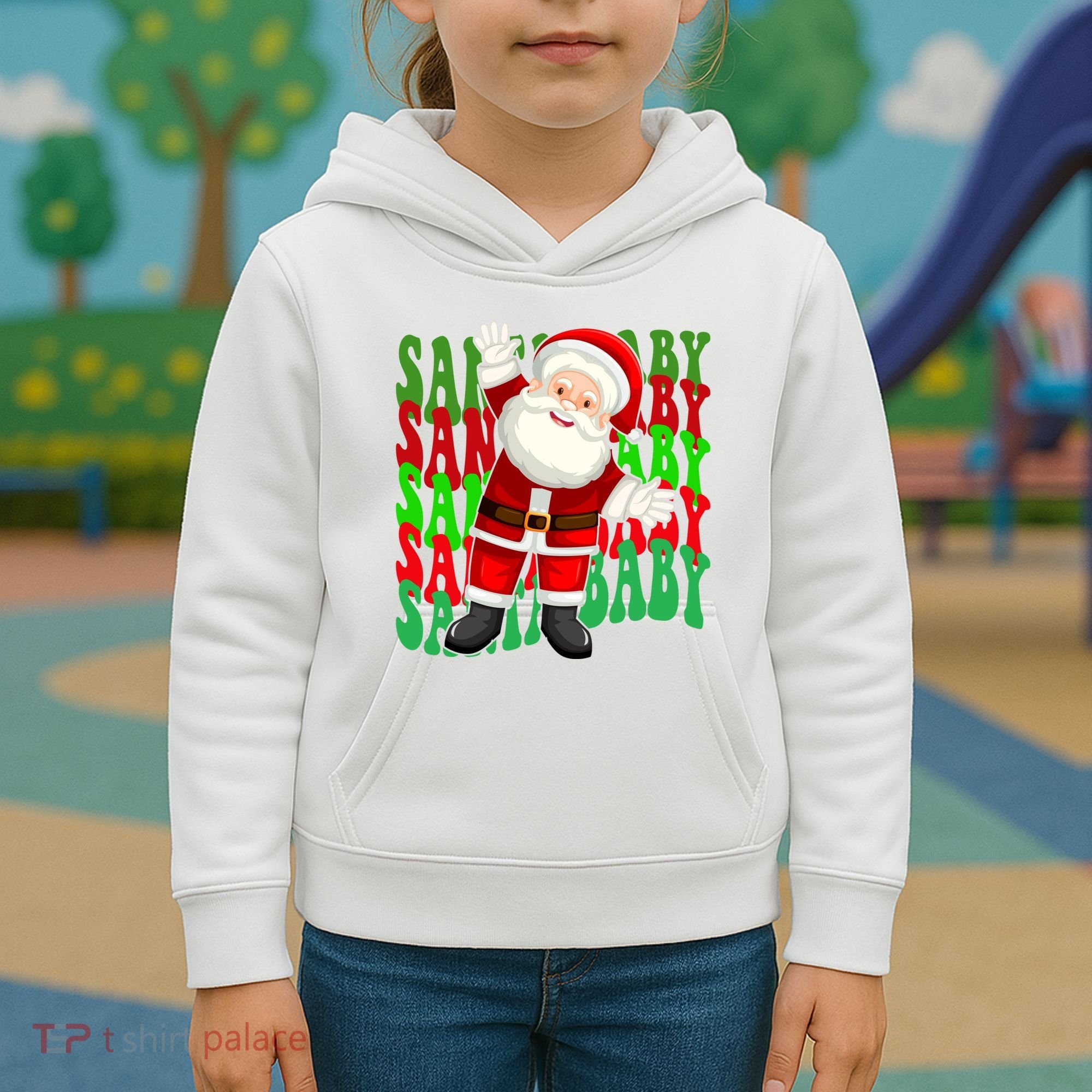 Santa Baby Retro Holiday Festive Cute Kids Hoodie