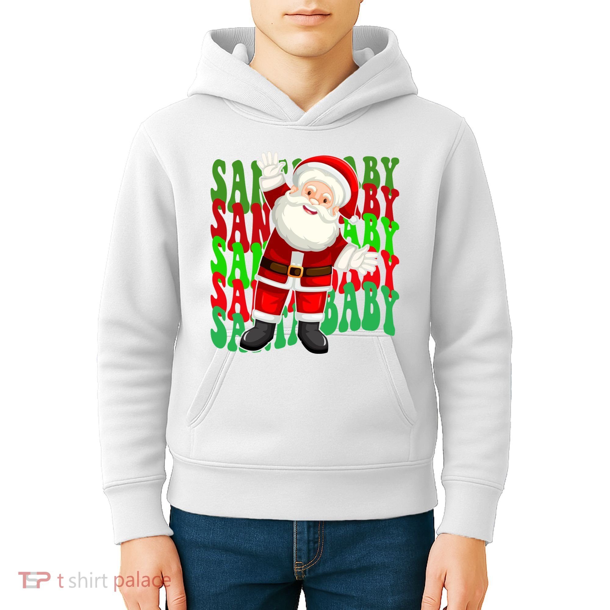 Santa Baby Retro Holiday Festive Cute Kids Hoodie