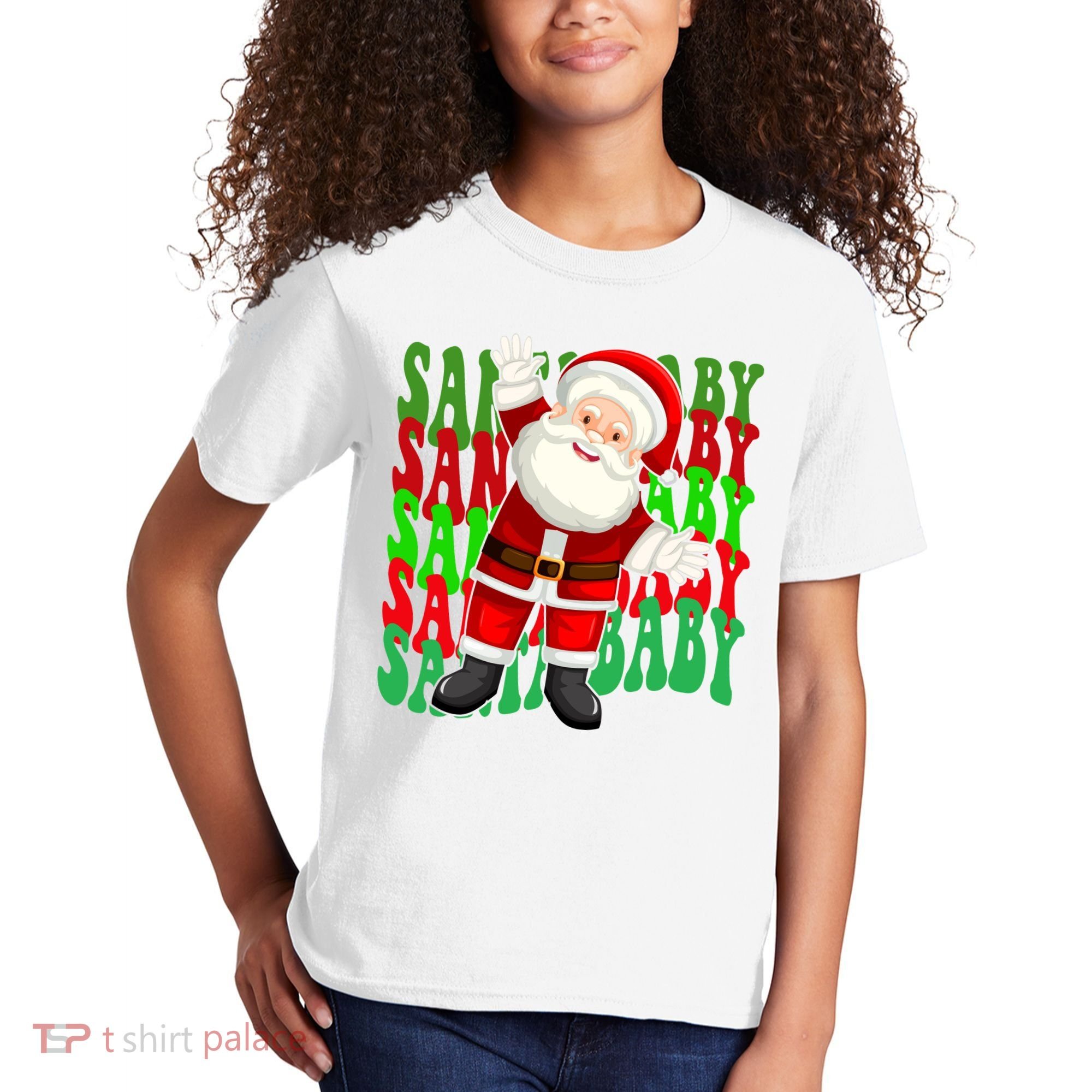 Santa Baby Retro Holiday Festive Cute Kids T-Shirt