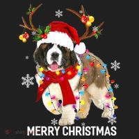 St Bernard Reindeer Xmas Light Christmas Ornaments Xmas Dog Hat thumb 2