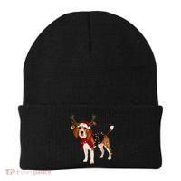 Santa Beagle Reindeer Light Christmas Gift Beanie thumb 0