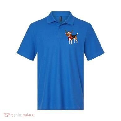 Santa Beagle Reindeer Light Christmas Gift Polo