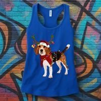 Santa Beagle Reindeer Light Christmas Gift Women's Tank Top thumb 3