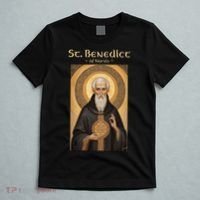 St Benedict Roman Catholic Icon Vintage T-Shirt thumb 5