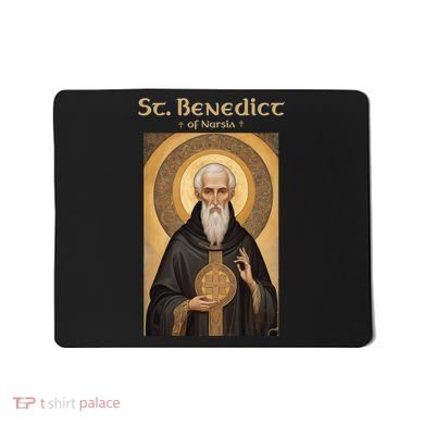St Benedict Roman Catholic Icon Vintage Mousepad