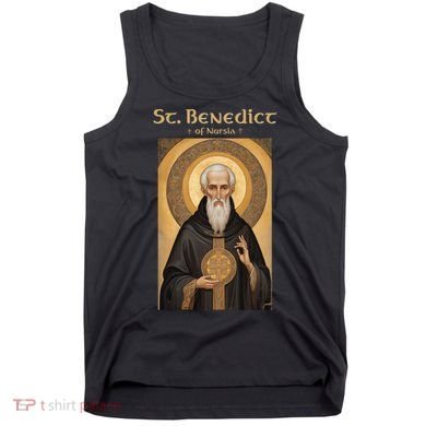 St Benedict Roman Catholic Icon Vintage Tank Top