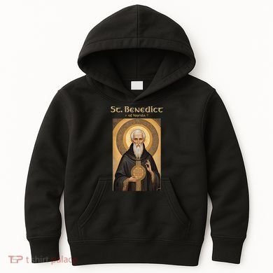 St Benedict Roman Catholic Icon Vintage Kids Hoodie