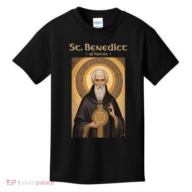 St Benedict Roman Catholic Icon Vintage Kids T-Shirt
