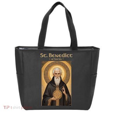 St Benedict Roman Catholic Icon Vintage Tote Bag