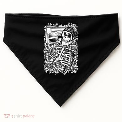 Skeleton Boombox USA-Made Doggie Bandana
