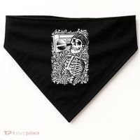 Skeleton Boombox USA-Made Doggie Bandana thumb 0