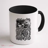 Skeleton Boombox Coffee Mug thumb 1