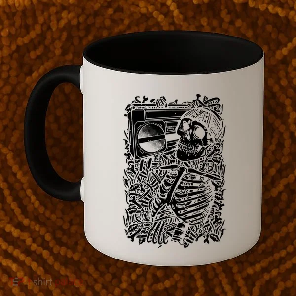 Skeleton Boombox Coffee Mug