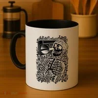 Skeleton Boombox Coffee Mug thumb 4