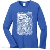 Skeleton Boombox Women's Long Sleeve Shirt thumb 0