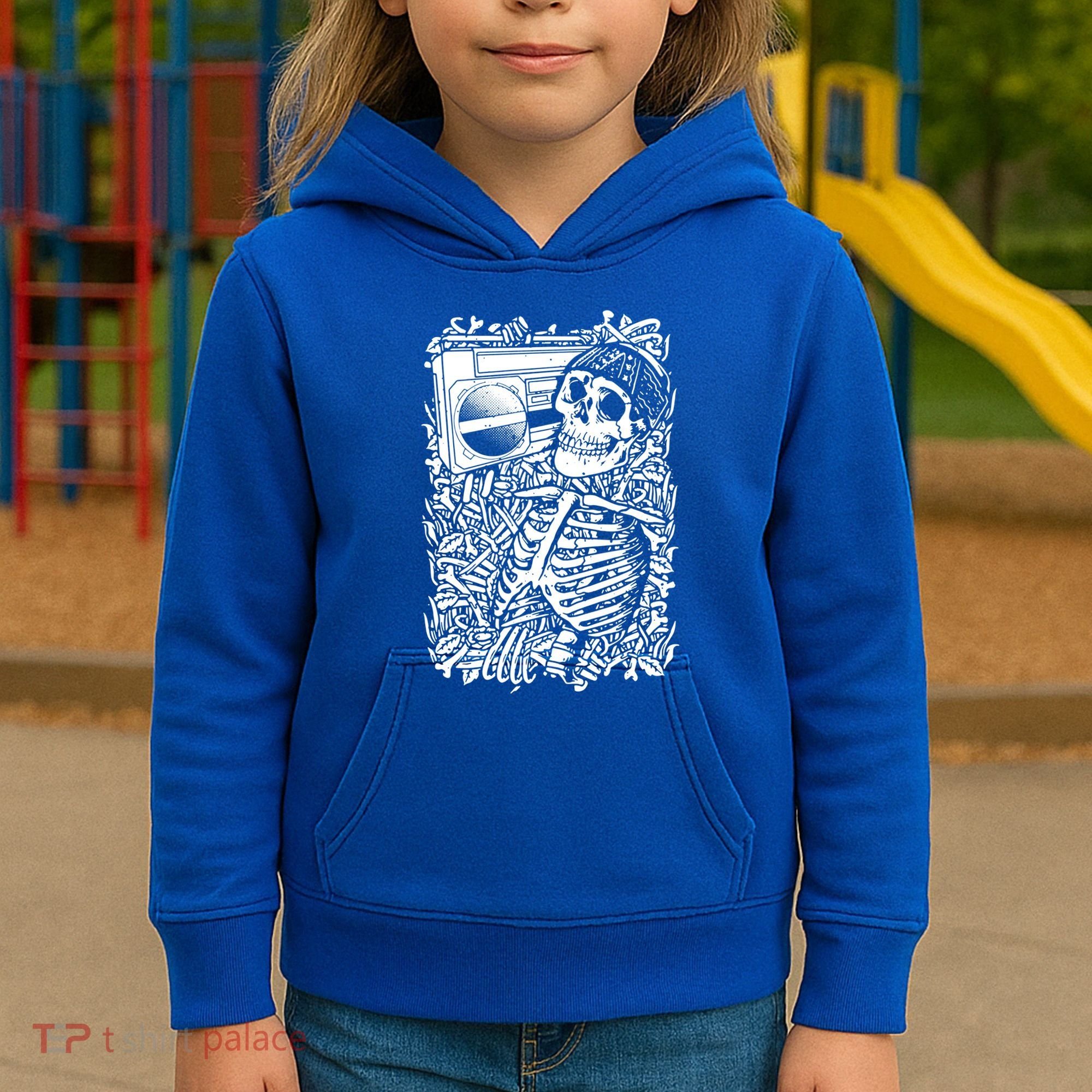 Skeleton Boombox Kids Hoodie