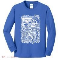 Skeleton Boombox Kids Long Sleeve Shirt thumb 0