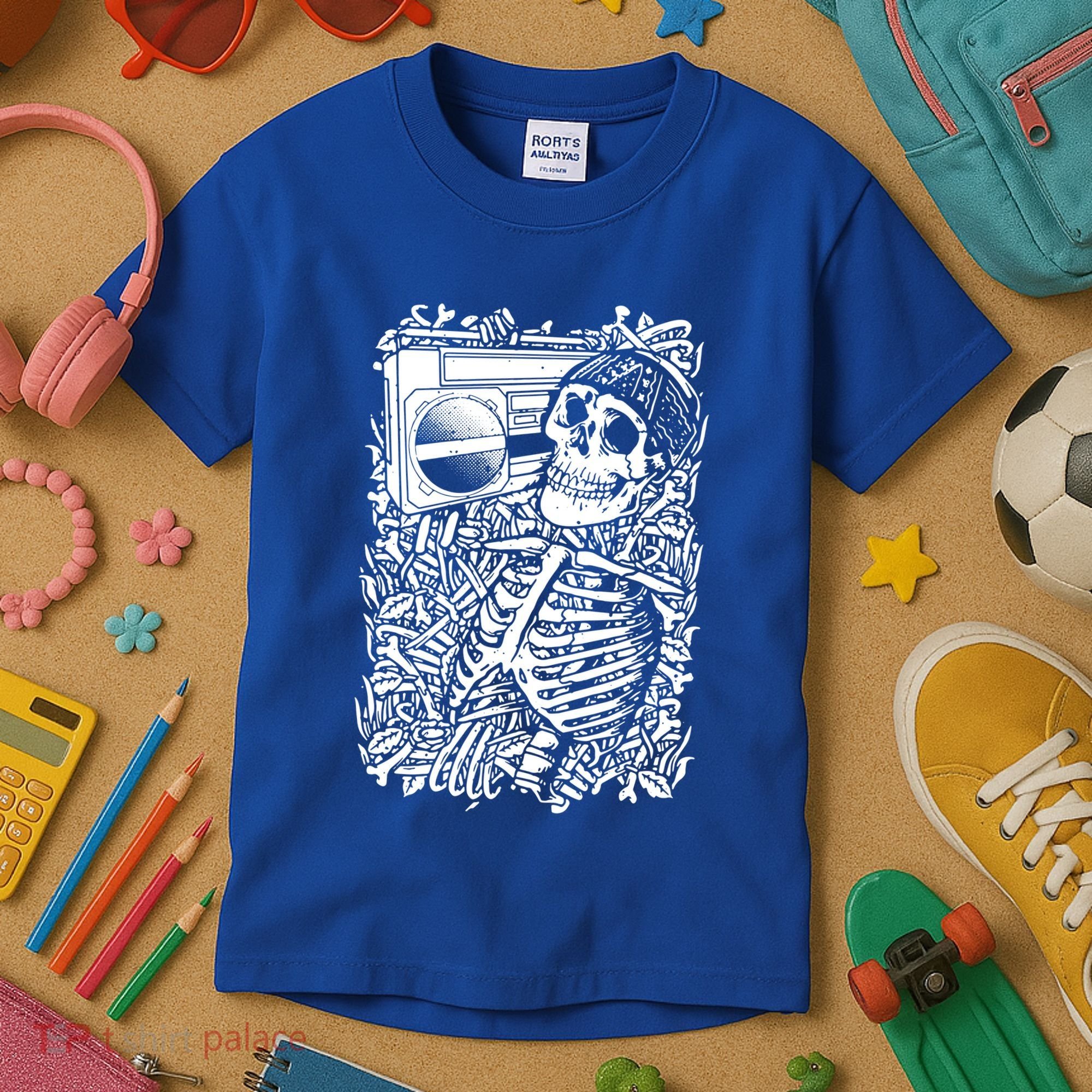 Skeleton Boombox Kids T-Shirt
