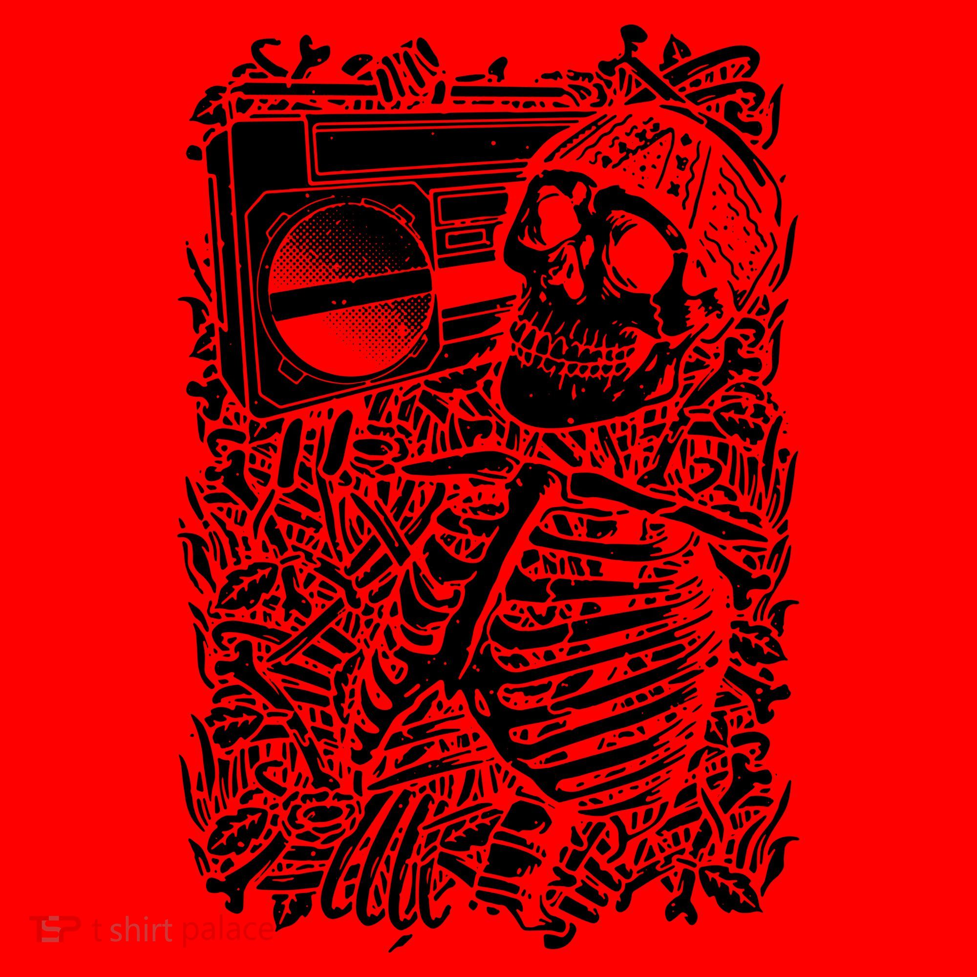 Skeleton Boombox Santa Hat