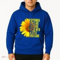 September Birthday Sunflower Funny Quote Gift Hoodie thumb 2