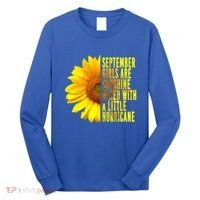 September Birthday Sunflower Funny Quote Gift Long Sleeve Shirt thumb 0