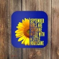 September Birthday Sunflower Funny Quote Gift Coaster thumb 0