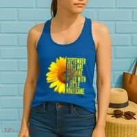 September Birthday Sunflower Funny Quote Gift Women's Tank Top thumb 2