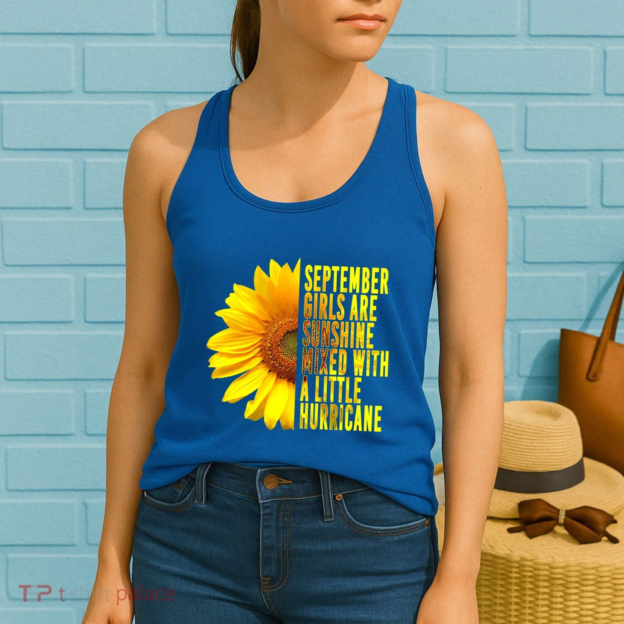 September Birthday Sunflower Funny Quote Gift Women's Tank Top