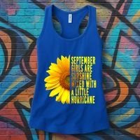 September Birthday Sunflower Funny Quote Gift Women's Tank Top thumb 3