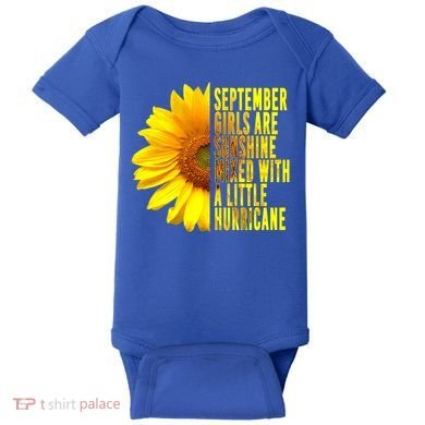 September Birthday Sunflower Funny Quote Gift Baby Bodysuit