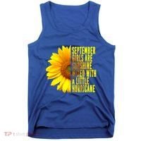 September Birthday Sunflower Funny Quote Gift Tank Top thumb 0