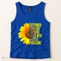 September Birthday Sunflower Funny Quote Gift Tank Top thumb 2