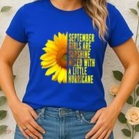 September Birthday Sunflower Funny Quote Gift Women's T-Shirt thumb 2