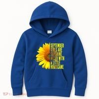 September Birthday Sunflower Funny Quote Gift Kids Hoodie thumb 0