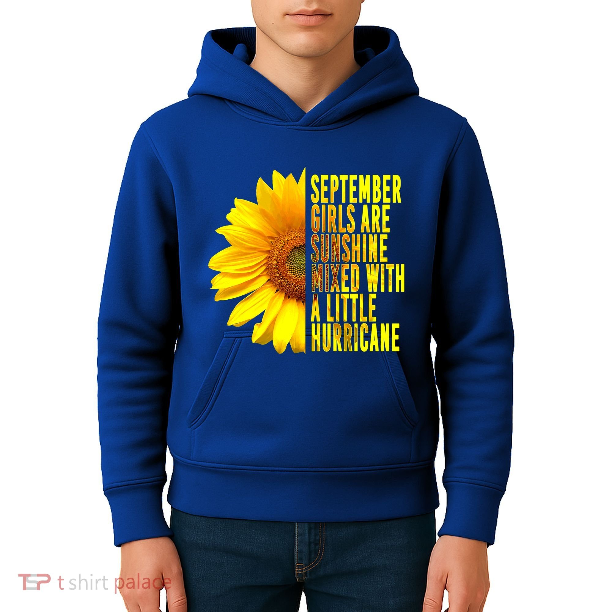 September Birthday Sunflower Funny Quote Gift Kids Hoodie
