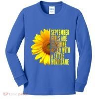 September Birthday Sunflower Funny Quote Gift Kids Long Sleeve Shirt thumb 0