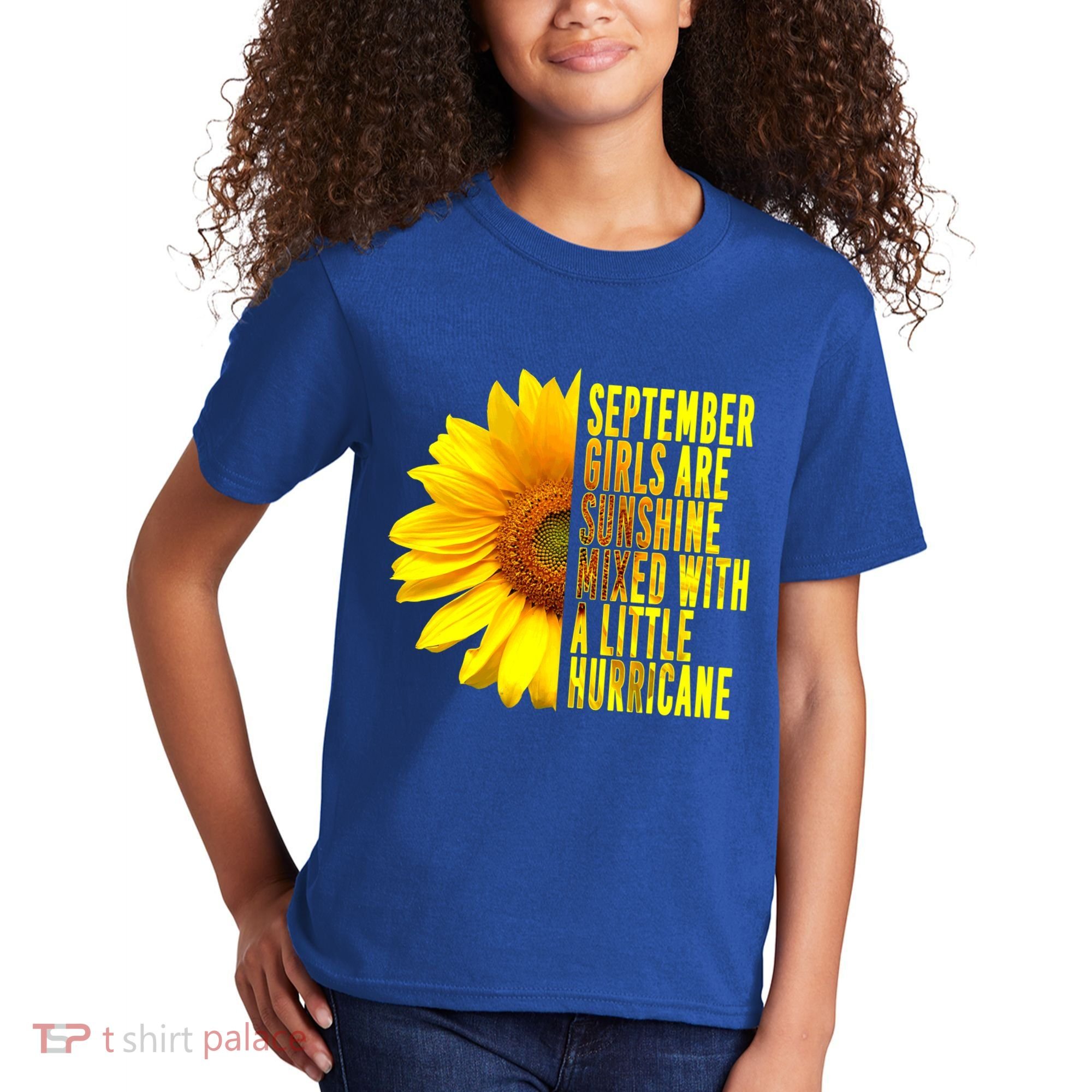 September Birthday Sunflower Funny Quote Gift Kids T-Shirt