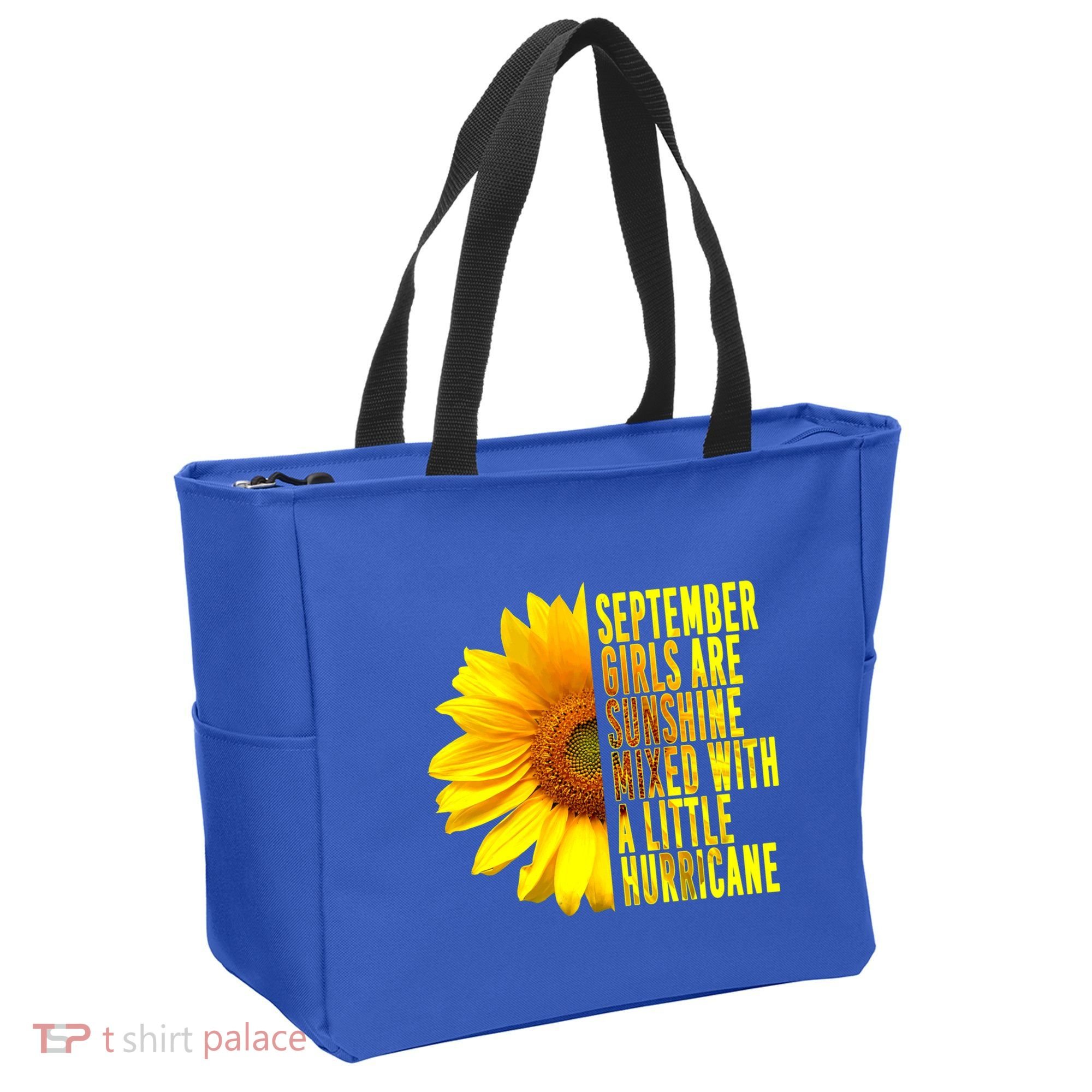September Birthday Sunflower Funny Quote Gift Tote Bag