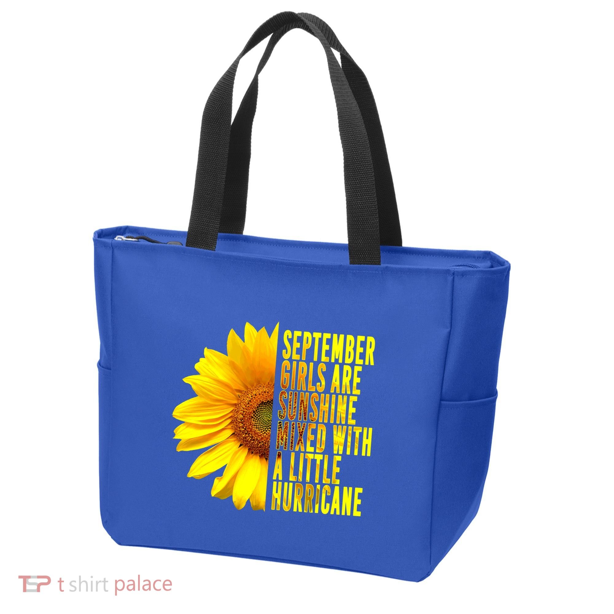 September Birthday Sunflower Funny Quote Gift Tote Bag