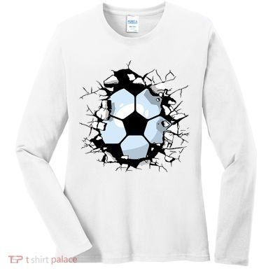 Soccer Ball Smash Women's Long Sleeve Shirt