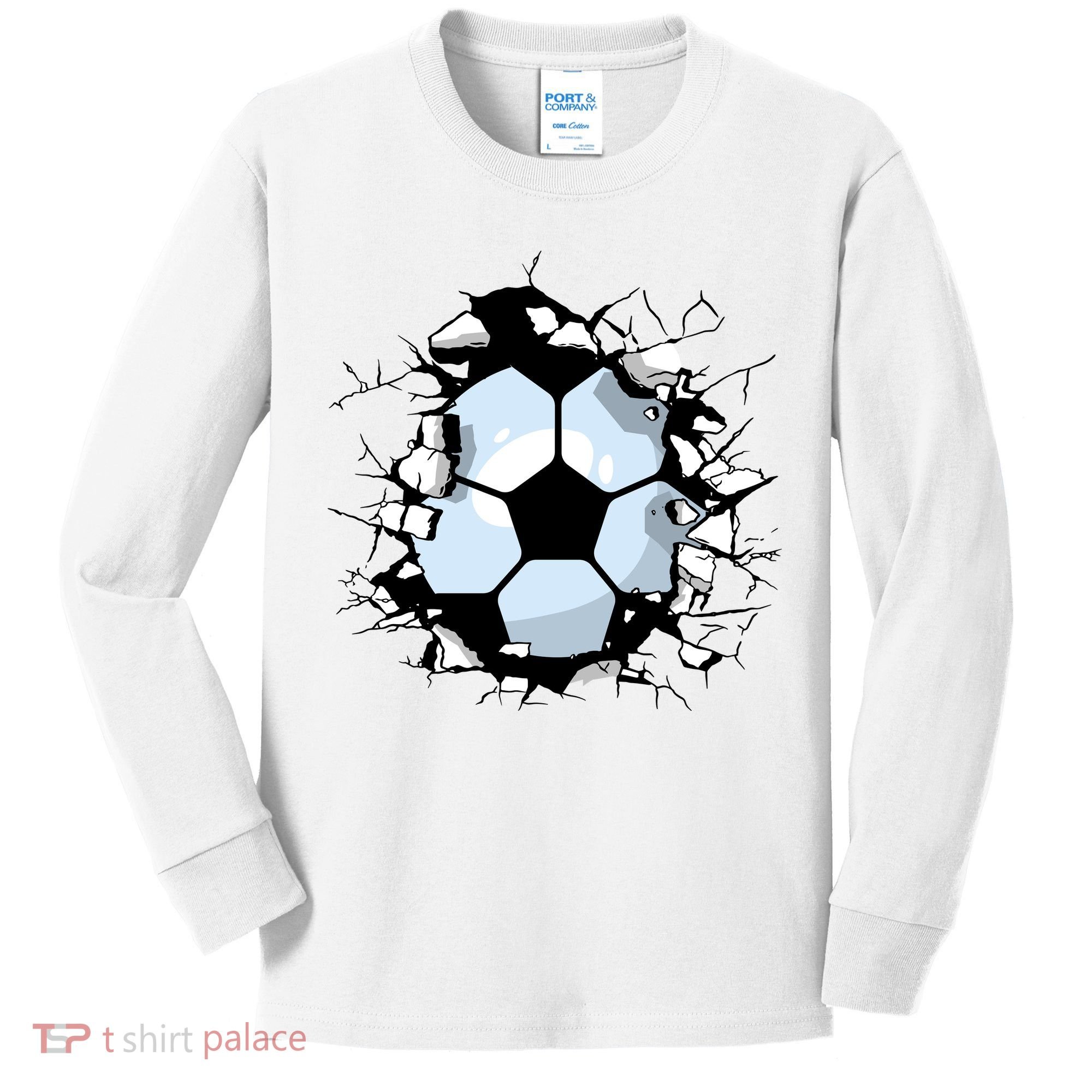 Soccer Ball Smash Kids Long Sleeve Shirt